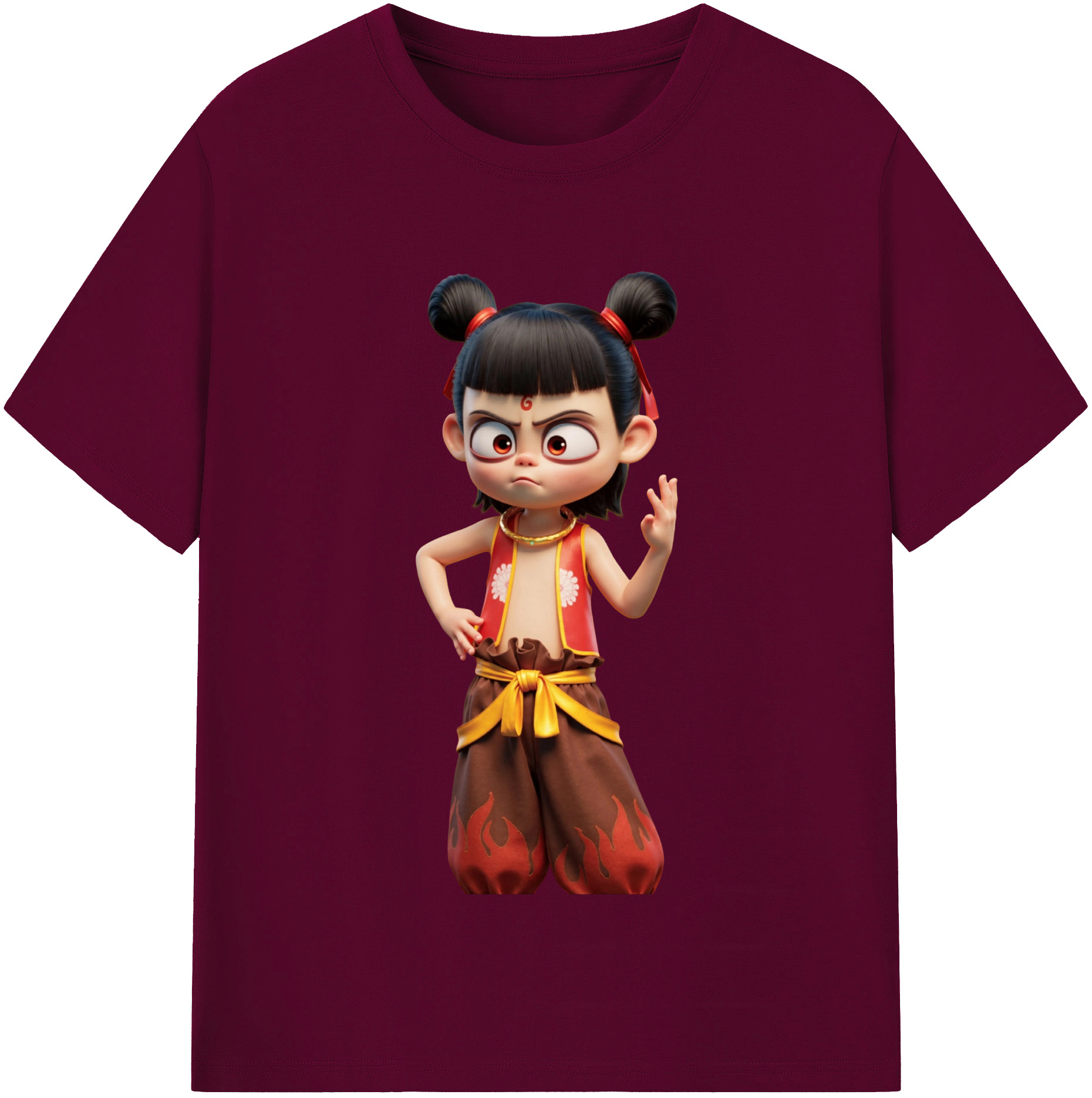 （画像用） Ne Zha 2 ナタ 魔童の大暴れ レディースカジュアルプリントTシャツ（綿100％）
